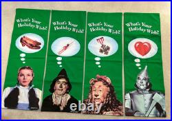 WIZARD OF OZ Warner Bros. Studio Canvas Panel Banner Holiday 1998 RARE QTY 4 WIZARD OF OZ Warner Bros. Studio Canvas Panel Banner Holiday 1998 RARE QTY 4