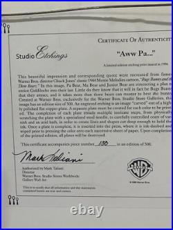 Warner Bros AWW PA Three Bears Merrie Melodies LTD ED #138/500 Wall Art (RARE) Warner Bros AWW PA Three Bears Merrie Melodies LTD ED #138/500 Wall Art (RARE)