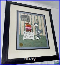 Warner Bros Bugs Bunny 60th Birthday Cel Carrot Cake Signed Chuck Jones Rare Art Warner Bros Bugs Bunny 60th Birthday Cel Carrot Cake Signed Chuck Jones Rare Art