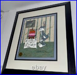 Warner Bros Bugs Bunny 60th Birthday Cel Carrot Cake Signed Chuck Jones Rare Art Warner Bros Bugs Bunny 60th Birthday Cel Carrot Cake Signed Chuck Jones Rare Art