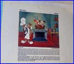 Warner Bros Bugs Bunny Rare Laminated Promo Gallery Binder Page Chez Bugs