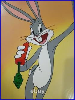 Warner Bros Bugs Bunny Rare Studio Proof Cel Hand Painted Sp 18/50 With COA Sign