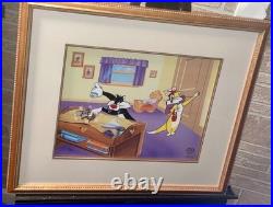 Warner Bros Cel And Baby Makes Three Rare Sylvester Looney Tunes Animation Art