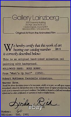 Warner Bros Cel Bugs Bunny Hollywood Hare Rare Animation Art Robert Mckimson