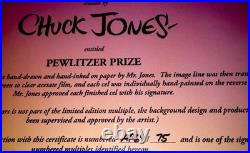 Warner Bros Cel Bugs Bunny Pewlitzer Prize Chuck Jones Signed Rare Artist Proof
