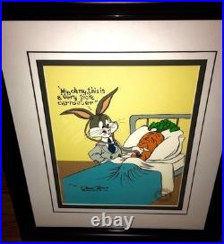 Warner Bros Cel Bugs Bunny Signed 2X By Chuck Jones Rare Bugs Sick Carrot Warner Bros Cel Bugs Bunny Signed 2X By Chuck Jones Rare Bugs Sick Carrot