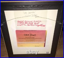 Warner Bros Cel Bugs Bunny Signed 2X By Chuck Jones Rare Bugs Sick Carrot Warner Bros Cel Bugs Bunny Signed 2X By Chuck Jones Rare Bugs Sick Carrot