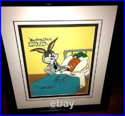 Warner Bros Cel Bugs Bunny Signed 2X By Chuck Jones Rare Bugs Sick Carrot Warner Bros Cel Bugs Bunny Signed 2X By Chuck Jones Rare Bugs Sick Carrot
