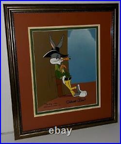 Warner Bros Cel Bugs Bunny Signed Chuck Jones Sheriff Bugs Rare Animation Cell