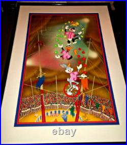 Warner Bros Cel Bugs Sylvester Tweety Acrobats Signed Friz Freleng Rare Warner Bros Cel Bugs Sylvester Tweety Acrobats Signed Friz Freleng Rare