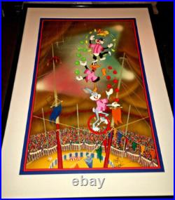 Warner Bros Cel Bugs Sylvester Tweety Acrobats Signed Friz Freleng Rare Warner Bros Cel Bugs Sylvester Tweety Acrobats Signed Friz Freleng Rare