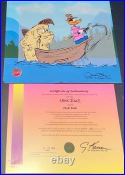 Warner Bros Cel Daffy Duck Artist Proof Fish Tale Chuck Jones Signed Rare