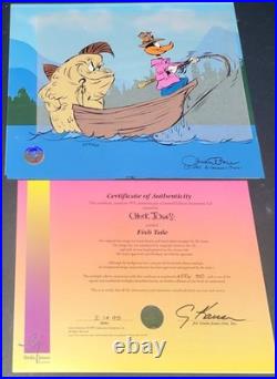 Warner Bros Cel Daffy Duck Artist Proof Fish Tale Chuck Jones Signed Rare