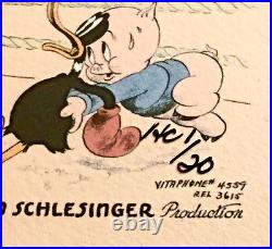 Warner Bros Cel Daffy Duck Lobby Card Rare Number 1 Edition Animation Cell Warner Bros Cel Daffy Duck Lobby Card Rare Number 1 Edition Animation Cell