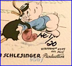 Warner Bros Cel Daffy Duck Lobby Card Rare Number 1 Edition Animation Cell Warner Bros Cel Daffy Duck Lobby Card Rare Number 1 Edition Animation Cell