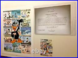 Warner Bros Cel Daffy Duck Lobby Card Rare Number 1 Edition Animation Cell Warner Bros Cel Daffy Duck Lobby Card Rare Number 1 Edition Animation Cell