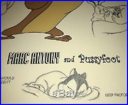 Warner Bros Cel Marc Antony and Pussyfoot Model Sheet Rare Edition Number 1 Cell