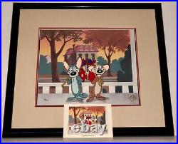 Warner Bros Cel Mouse Wreckers Hubie Bertle Rare Looney Tunes Cell + Promo Card