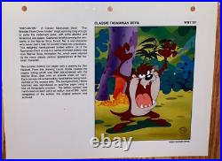 Warner Bros Cel Taz Classic Tasmanian Devil Rare Edition Number 1 Edition Cell Warner Bros Cel Taz Classic Tasmanian Devil Rare Edition Number 1 Edition Cell