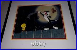 Warner Bros Cel Tweety Bird Sylvester Cat Traviata Rare Hand Painted Animation