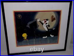 Warner Bros Cel Tweety Bird Sylvester Cat Traviata Rare Hand Painted Animation