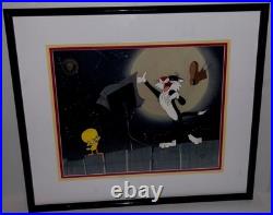 Warner Bros Cel Tweety Bird Sylvester Cat Traviata Rare Hand Painted Animation
