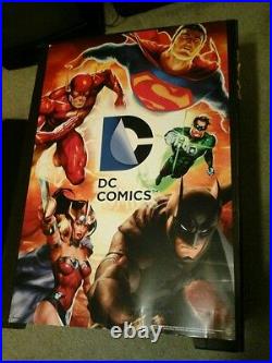 Warner Bros DC Comics Collector Bin Cardboard Standee Superman Batman Flash Rare