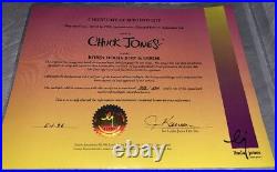 Warner Bros Daffy Duck Cel Bow And Error Signed Chuck Jones Rare Animation Art