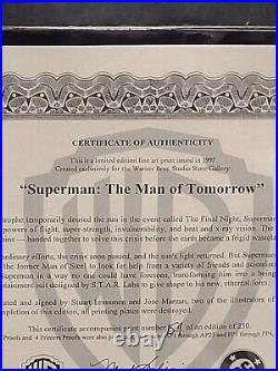 Warner Bros Gallery DC COMICS SUPERMAN SUPER MAN Fine Art Lithograph SIGNED RARE