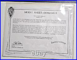 Warner Bros Model Sheet Gossamer Rare Gossamer Certified MODEL SHEET