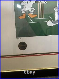 Warner Bros Rare Cel, Bugs Bunny & Daffy Duck Cricketers, Signed Limited Edition