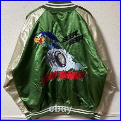 Warner Bros Road Runner Super Bird Sukajan Jacket Green XL Vintage Rare