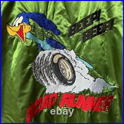 Warner Bros Road Runner Super Bird Sukajan Jacket Green XL Vintage Rare