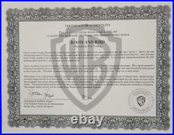 Warner Bros Sericel Rare Ltd Ed Proof Room & Bird 1991