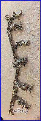 Warner Bros Sterling Silver Charm Bracelet with Articulating Charms So Rare