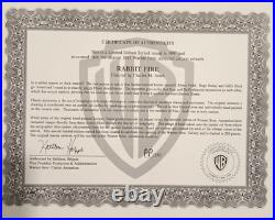 Warner Bros Store Opening Sericel Rare Limited Edition Rabbit Fire 1991