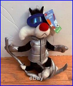 Warner Bros Store Sylvester Cat Skier Sports Bean Bag Plush NWT Rare
