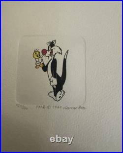 Warner Bros Sylvester Set Of 12 Etchings Hand Numbered Hand Tinted Rare