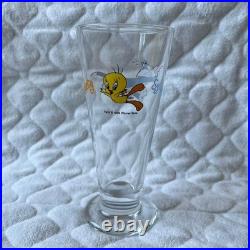 Warner Bros Tweety & Sylvester Glass Set 4pcs 1999 Tokai Bank Rare