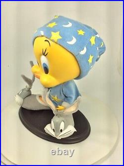 Warner Brothers Bed Time Tweety Bird With Bugs Bunny Slippers Possable Ears Rare