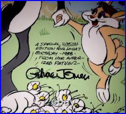 Warner Brothers Bugs Bunny Cel Birthday Card Chuck Jones Signed Rare Art Cell