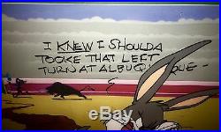 Warner Brothers Bugs Bunny Cel & Promo Card Left At Albuquerque Rare Chuck Jones