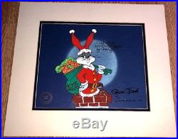 Warner Brothers Bugs Bunny Cel Santa Bugs Signed Chuck Jones Rare Edition Cell