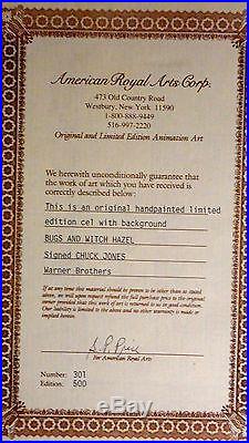Warner Brothers Cel BUGS BUNNY WITCH HAZEL II Rare Signed Chuck Jones Art cell