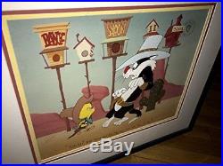 Warner Brothers Cel Sylvester Tweety Two Of Us Signed Friz Freleng Rare Cell