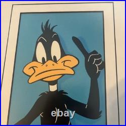 Warner Brothers Looney Tunes Framed Art Daffy 14 X 9 Rare Blue See Photos