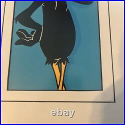 Warner Brothers Looney Tunes Framed Art Daffy 14 X 9 Rare Blue See Photos