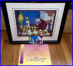 Warner brothers bugs bunny cel knightmare hare 2x signed chuck jones rare cell