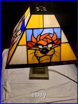 Warner brothers tiffany style stained glass lamp Rare