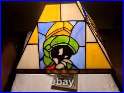 Warner brothers tiffany style stained glass lamp Rare
